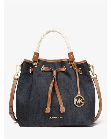 michael kors blakely large denim bucket bag|Blakely Leather Bucket Bag .